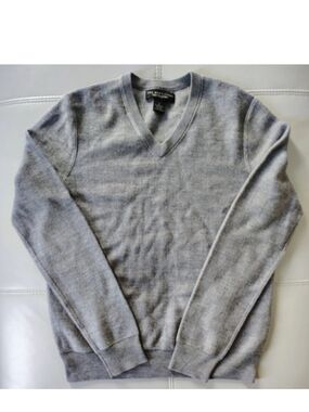 The Men's Store Bloomingdale's V-neck Merino Wool Gray Sweater Size Small